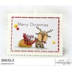 REINDEER WITH A GIFT RUBBER STAMP